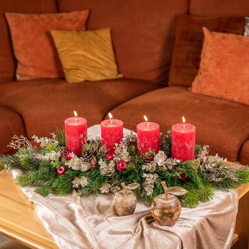 Floristik24 Branche d'eucalyptus artificielle dorée enneigée Eucalyptus décoration de Noël 36cm