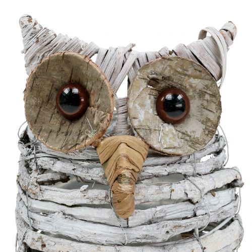 Article Hibou de plantation blanc 23cm
