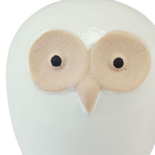 Article Chouette figurines décoratives céramique décoration animaux de la forêt blanc 11,5cm 3pcs