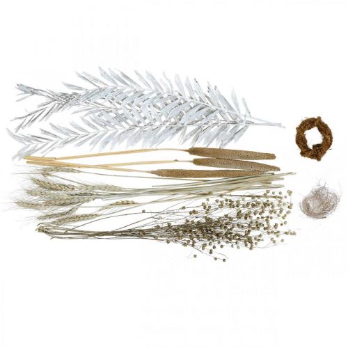 Floristik24 Coffret DIY Fleurs Séchées Bouquet Sec Exotique Blanc, Naturel H55cm
