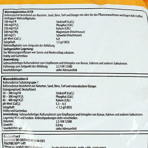 Floristik24 Terreau pour cactus et bonsaï FRUX 2,5 litres