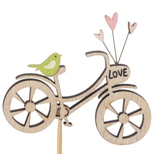 Article Piquets en bois à motif de vélo pour une ambiance printanière et romantique dans le salon, 8 cm, lot de 12