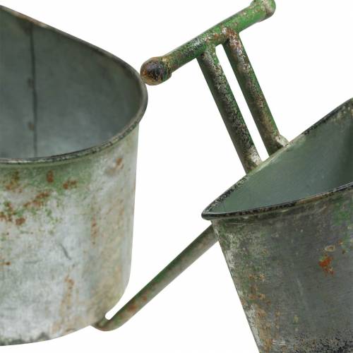 Article Pot de fleur vélo gris zinc, vert 40 × 14 × 21cm