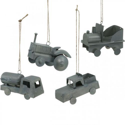 Véhicules métal à suspendre triés 9-10cm 4pcs