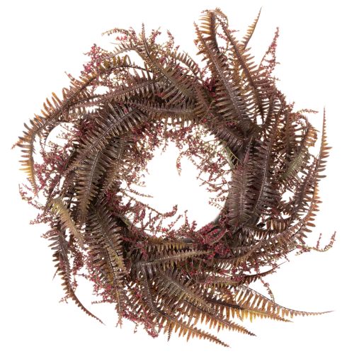 Couronne artificielle avec branches de fougère, décoration d'automne, 35 cm