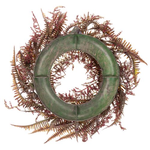 Couronne artificielle avec branches de fougère, décoration d'automne, 35 cm | Floristik24.be