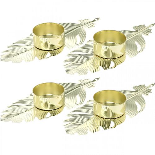 Floristik24 Bougeoir sur ressort, décoration métal, bougeoir, décoration de l'Avent doré Ø2.2cm L13cm 4pcs