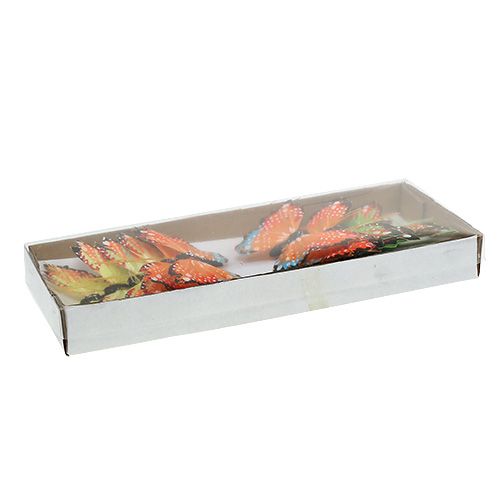 Floristik24 Papillon de plumes 9cm assort.12P