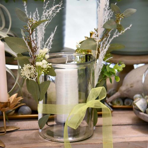 Floristik24 Décoration d'herbe à plumes herbe sèche blanchie Miscanthus 75cm 10 pcs