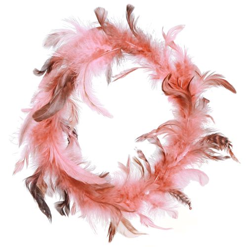 Article Couronne de plumes en décoration de plumes de faisan en rose Ø20cm 3 pièces