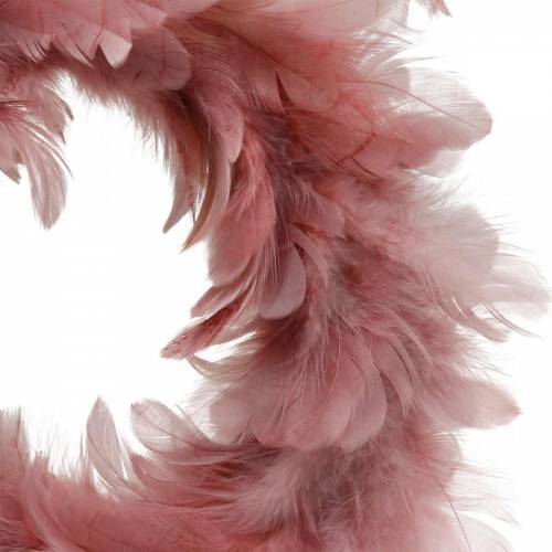 Article Décoration de Pâques couronne de plumes vieux rose Ø18cm décoration printanière