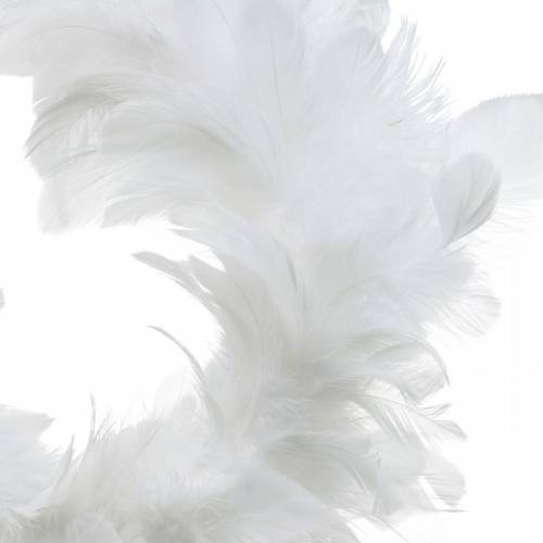 Article Décoration couronne de plumes blanches Ø25cm Décoration de Pâques Plumes véritables