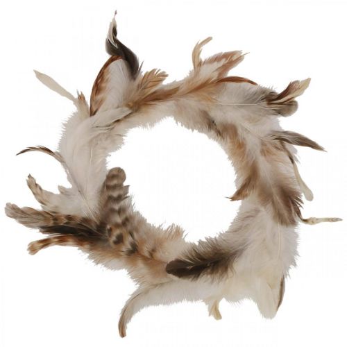 Article Guirlande de plumes déco plumes nature déco Pâques Ø15cm 4pcs