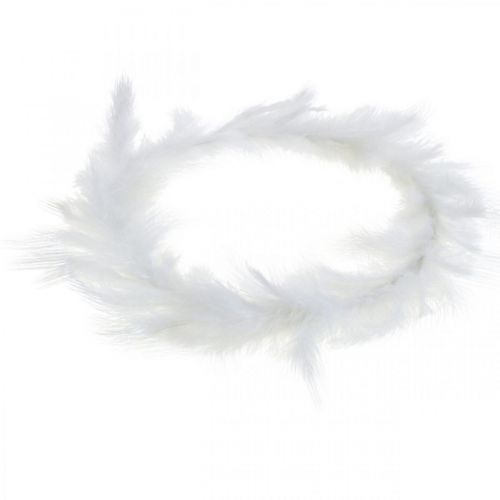 Article Couronne de plumes blanche Ø25cm Décoration de Pâques Couronne décorative de vraies plumes 2 pièces