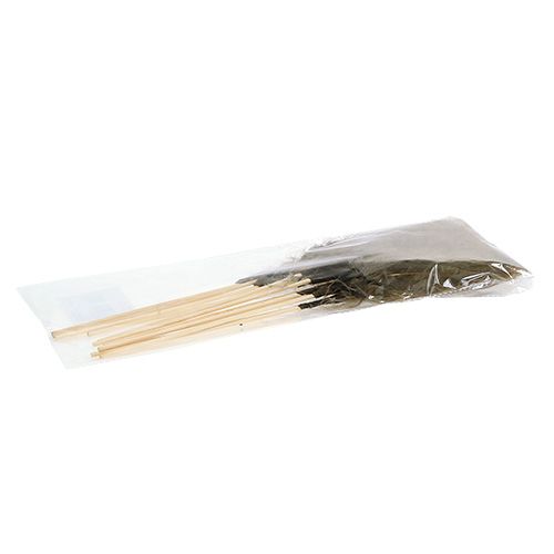 Floristik24 Plumes sur pique Marron 30cm 12P