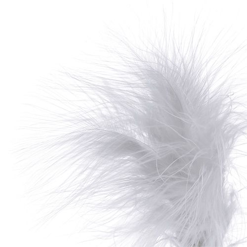 Floristik24 Piques avec plumes blanches L35cm 12P