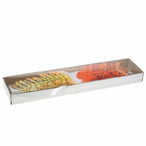 Floristik24 Papillon jaune orange sur fil 7 cm fil 24 pièces