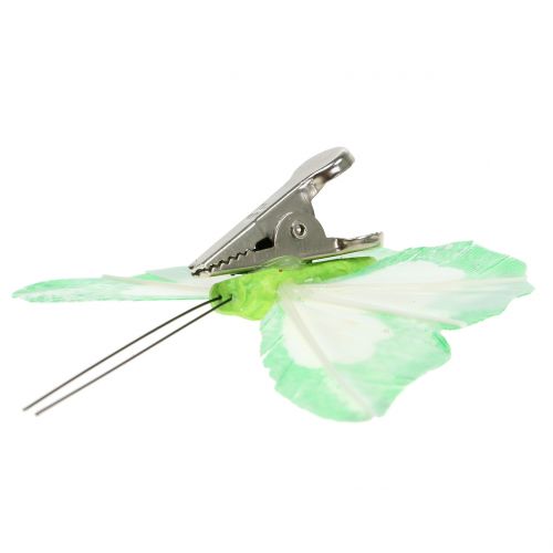 Floristik24 Papillons en plumes sur clip multicolore 7cm 12pcs