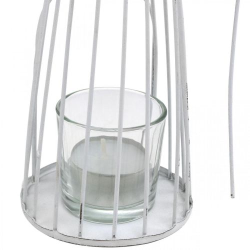 Floristik24 Décoration printanière, fée des fleurs en lanterne, décoration de table en métal, lutin avec fleur blanche H32,5cm