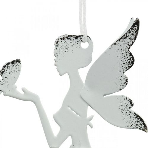 Floristik24 Suspension elfe déco métal blanc Ø7,5cm H12cm 4pcs