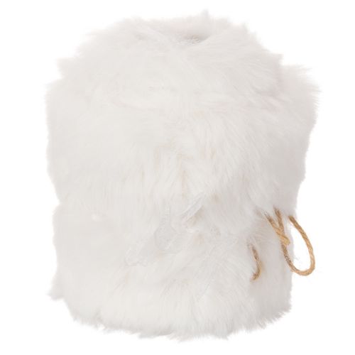 Ruban décoratif blanc duveteux, rouleau en fausse fourrure, 10 x 140 cm, 3 pièces acheter | Floristik24.be