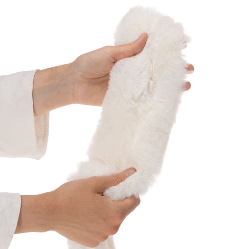 Ruban décoratif blanc duveteux, rouleau en fausse fourrure, 10 x 140 cm, 3 pièces | Floristik24.be