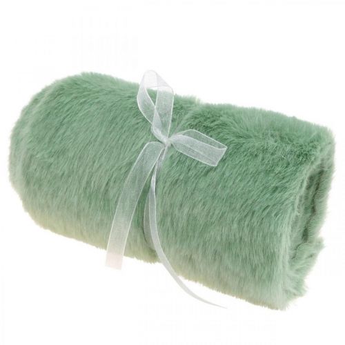 Floristik24 Chemin de table fausse fourrure vert Chemin de table fausse fourrure vert 15×200cm