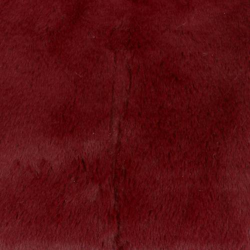 Floristik24 Ruban de fourrure décoratif rouge foncé 15cm x 200cm