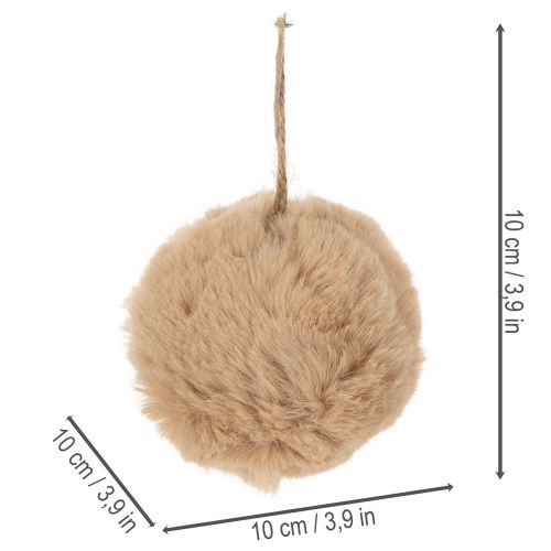 Boule décorative en pompon pour sapin de Noël, 10 cm | Floristik24.be