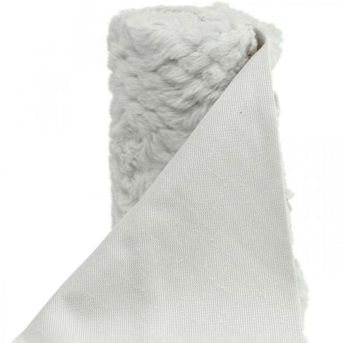 Floristik24 Chemin de table, fausse fourrure blanc, chemin de table, fourrure décorative 15×200cm