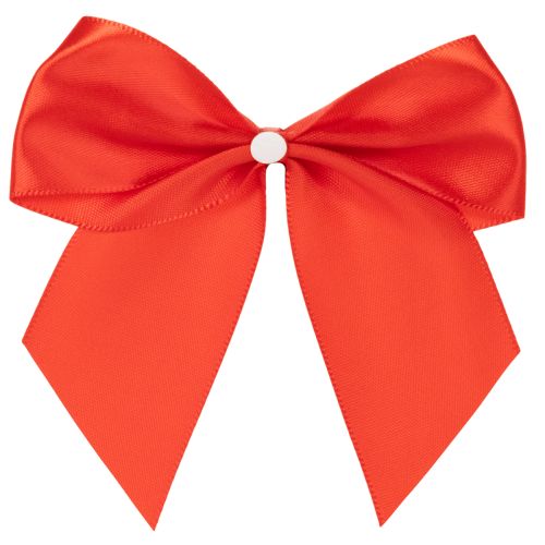 Nœud décoratif rouge, pré-noué pour le bricolage et l'emballage, 11 cm, 25 pièces | Floristik24.be