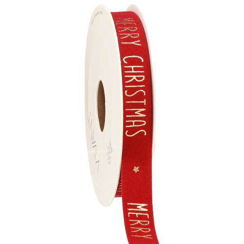Ruban de Noël festif rouge avec inscription dorée &quot;Joyeux Noël&quot;, largeur 15 mm, longueur 5 m