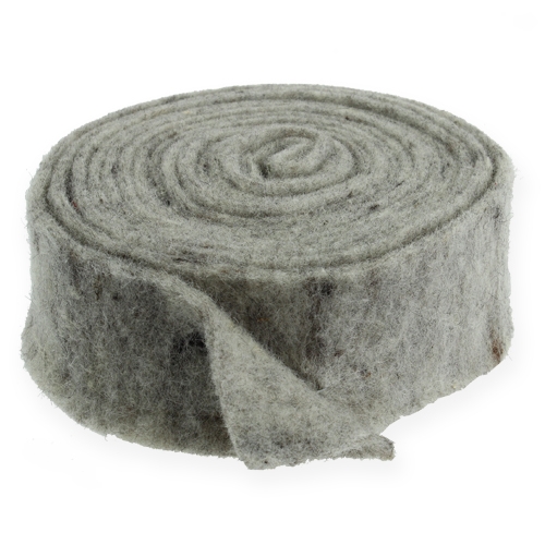 Ruban feutre gris 7,5cm 5m
