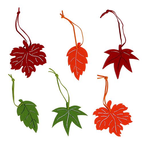 Floristik24 Feuilles colorées à suspendre en feutrine 7,5-8 cm 24 p.