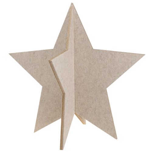 Etoile décorative en feutrine à poser décoration de Noël feutrine beige H62cm