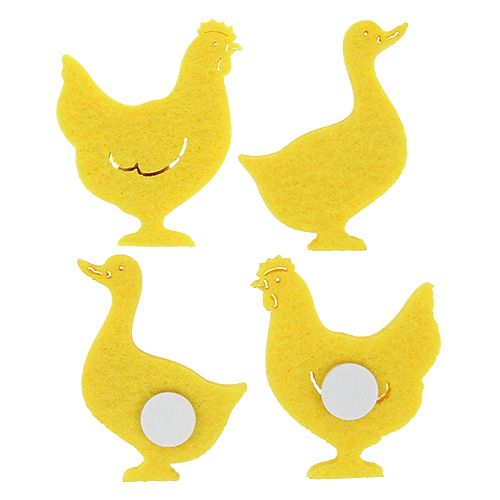 Article Canard en feutre, poulet autocollant jaune 96 pcs