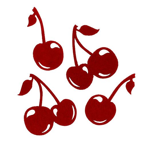 Floristik24 Feutre cerises rouges 32p