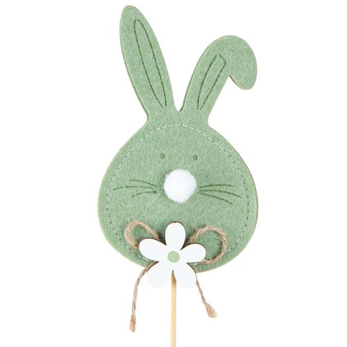 Floristik24 Lapin de Pâques en feutre sur bâton en bois – Jolies décorations pour le printemps et Pâques 12 cm 12 pièces