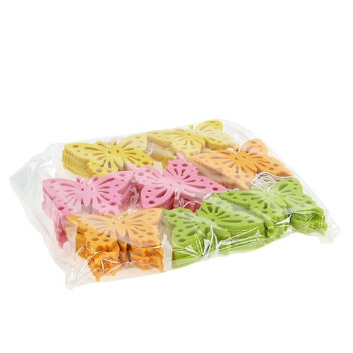 Floristik24 Papillons en feutre à suspendre 32pcs