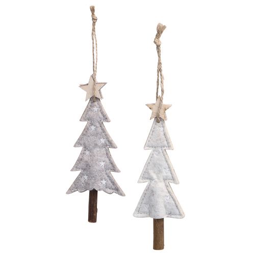 Article Décorations de sapin de Noël en feutre beige crème 17cm 6 pcs