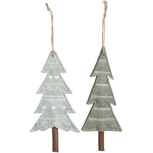 Article Décorations de sapin de Noël en feutre vert H20cm 4 pièces