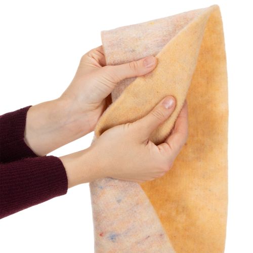 Ruban de feutrine, dessous de plat bicolore en feutrine de laine, orange/multicolore, 15 cm x 5 m | Floristik24.be