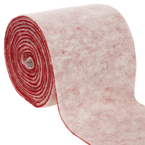 Ruban en feutrine, 100 % laine, bicolore, pour dessous de plat, ruban en feutrine blanc/rouge, 15 cm x 5 m acheter | Floristik24.be