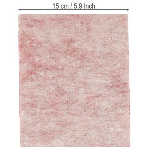 Ruban en feutrine, 100 % laine, bicolore, pour dessous de plat, ruban en feutrine blanc/rouge, 15 cm x 5 m | Floristik24.be