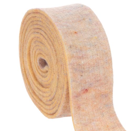 Ruban de feutrine bicolore en pure laine, orange/multicolore, 7,5 cm de large, 5 m de long. acheter | Floristik24.be