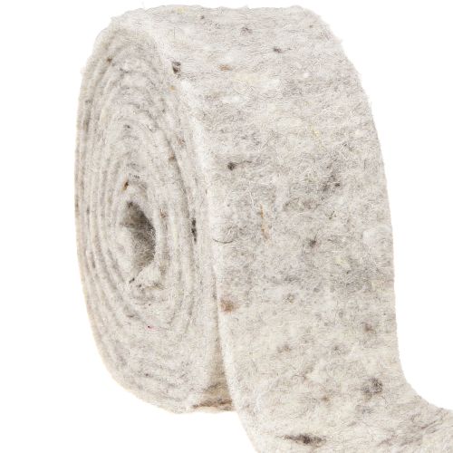 Floristik24 Ruban feutre gris 7,5cm 5m