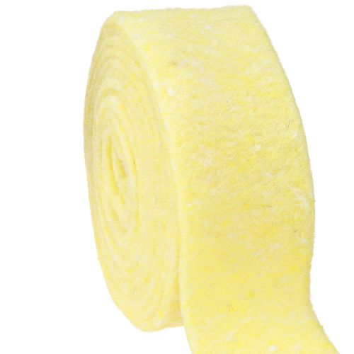Floristik24 Ruban feutre jaune clair 7,5cm 5m