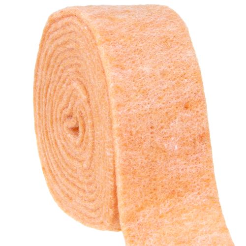 Floristik24 Ruban feutre orange 7,5cm 5m