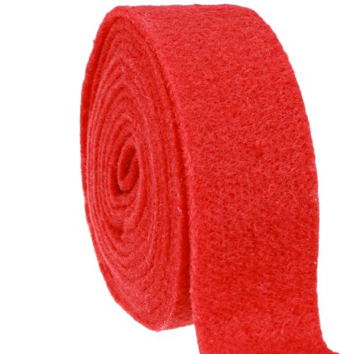 Ruban feutre rouge 7.5cm 5m