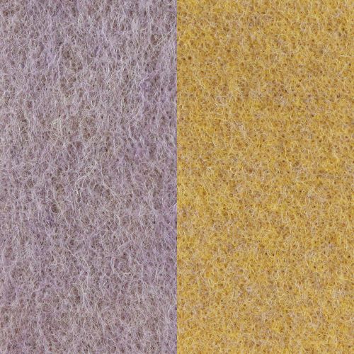 Article Ruban feutre, ruban pot, ruban laine bicolore jaune moutarde, violet 15cm 5m